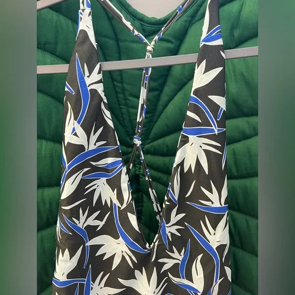 NWT (Hygienic liner attached) Mikoh bird of paradise one pc swimsuit. Blk/Blue - Picture 2 of 5